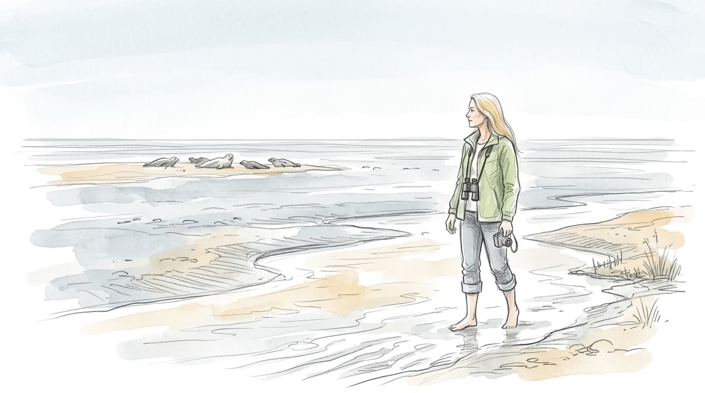 AI Hero Image: Seehunde vor Sønderho: Wattwandern zur Robbenbank — mit Guide oder auf eigene Faust